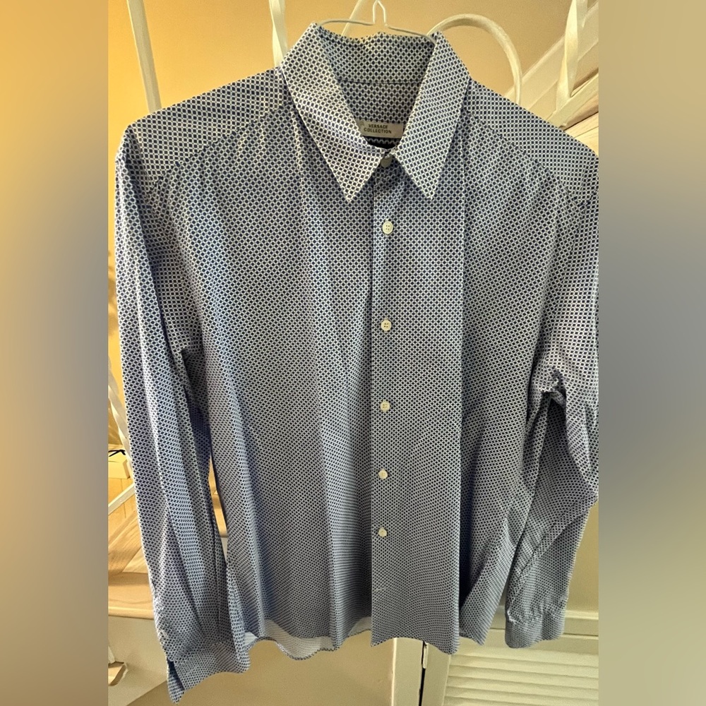 Authentic Gianni Versace Collection Men’s Dot Pattern Slim Shirt 43/17 EU/US